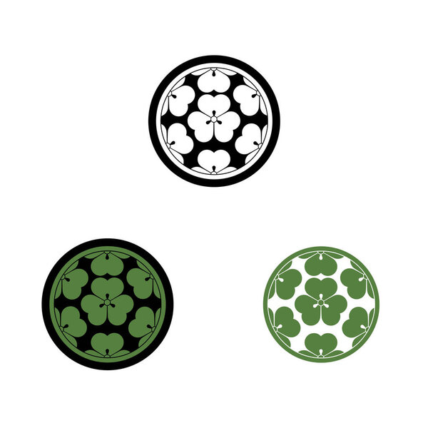 Чосокабе Самурай Крест. Векторная графика герба, известного как мон клана японских самураев
.