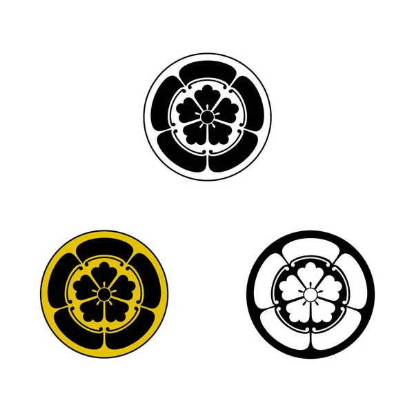 Oda Samurai Crest Gráfico Vectorial Cresta Conocida Como Mon Del — Archivo Imágenes Vectoriales