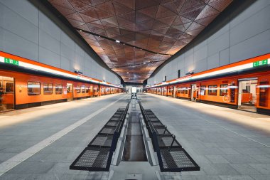 Helsinki, Finland - December 19 2017; Helsinki metro, Aalto-yliopisto station