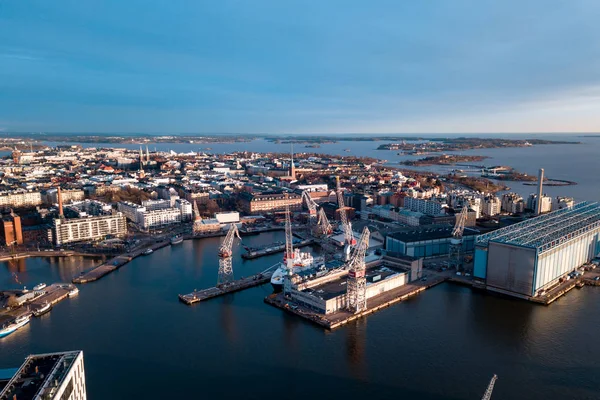 Vista Aérea Del Puerto Helsinki Finlandia — Foto de Stock