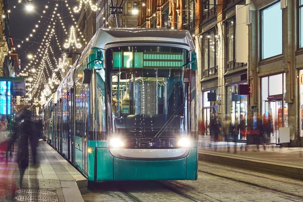 Tranvía Moderno Centro Ciudad Helsinki Finlandia — Foto de Stock