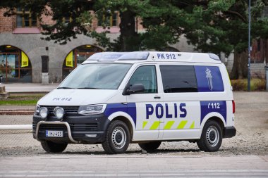 Finnish police car. clipart