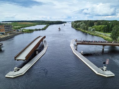 Traditional retro steamships regatta on the Pielisjoki river.