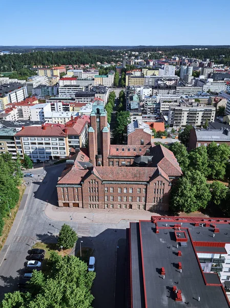 Aerial view of City Hall in Lahti, Finland. — Stok fotoğraf