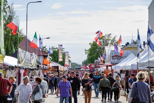 Joensuu Finlande Août 2019 Marché International Estival Traditionnel Dans Les — Photo