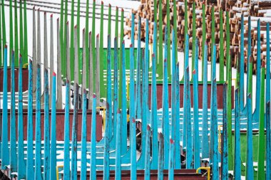 Finlandiya 'da odun taşımak için boş yük vagonları.