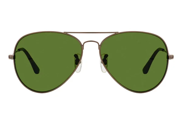 Yeşil Mercekli Güneş Gözlükleri Beyaz Arkaplanda Izole Edilmiş — Stok fotoğraf