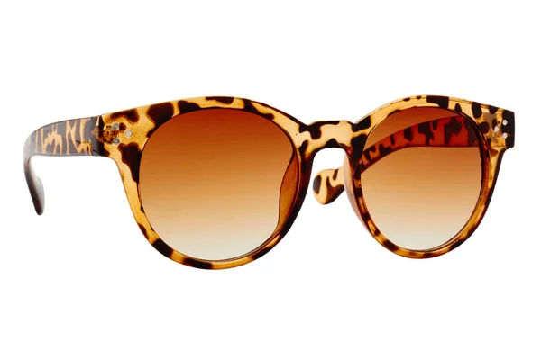 Óculos Sol Impressão Leopardo Com Lente Gradiente Marrom Isolada Fundo — Fotografia de Stock