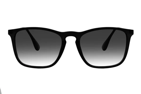 Czarne Okulary Przeciwsłoneczne Czarną Soczewką Gradientową Białym Tle — Zdjęcie stockowe
