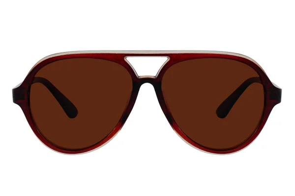 Brown Plastic Sunglasses White Background — Stock Photo, Image