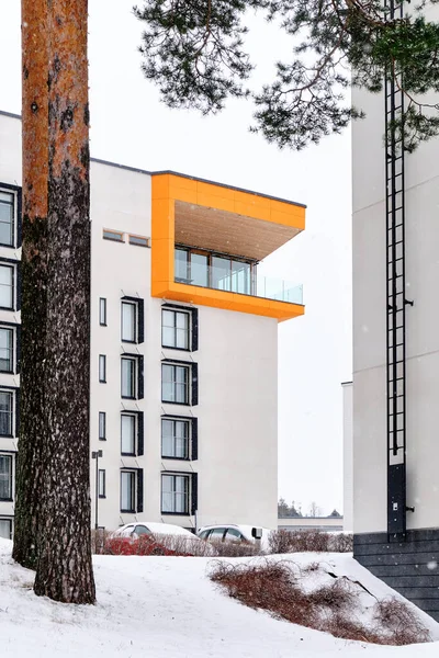 Finlandiya Modern Beyaz Apartman — Stok fotoğraf