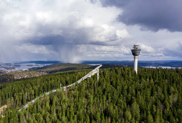 Kuopio Finland April 2020 Flygfoto Över Puijotornet — Stockfoto
