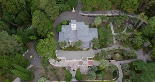 Vista Aérea Del Arboretum Sochi Vista Villa Nadezhda — Vídeo de stock