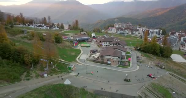 Widok Lotu Ptaka Rosa Khutor Alpine Resort Jesienią Rosja — Wideo stockowe