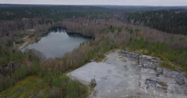 Letecký Pohled Park Ruskeala Karelská Republika Rusko — Stock video