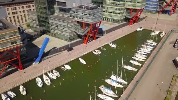 Helsinki Finlandia Junio 2018 Vista Aérea Edificios Modernos Agua Edificios — Vídeos de Stock