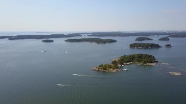 Luftaufnahme Der Inseln Der Ostsee Bei Helsinki Natur Finnlands — Stockvideo