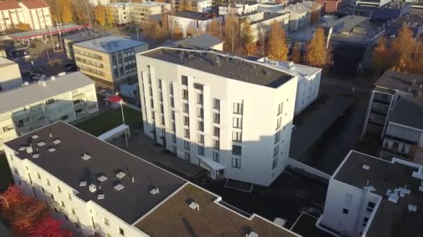 Joensuu Finlandia Octubre 2018 Vista Aérea Los Nuevos Apartamentos Para — Vídeo de stock