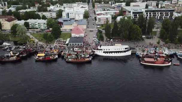 Joensuu Finlandia Julio 2019 Regata Tradicional Barcos Vapor Retro Río — Vídeos de Stock