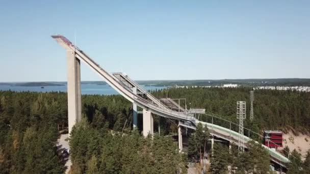 Лахти Финляндия Августа 2020 Года Вид Воздуха Трамплин Лахти — стоковое видео