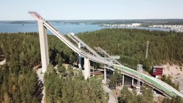 Lahti Finlândia Agosto 2020 Vista Aérea Ski Jump Cidade Lahti — Vídeo de Stock