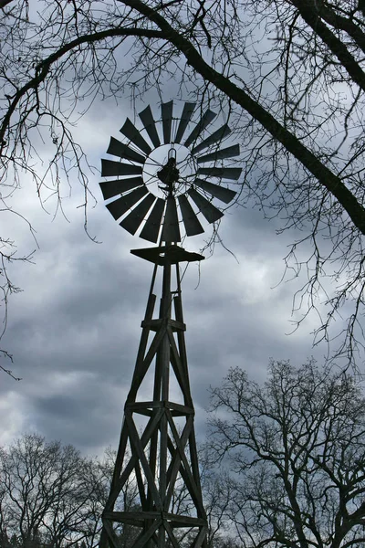 Wind mill in the trees — Stock Photo, Image