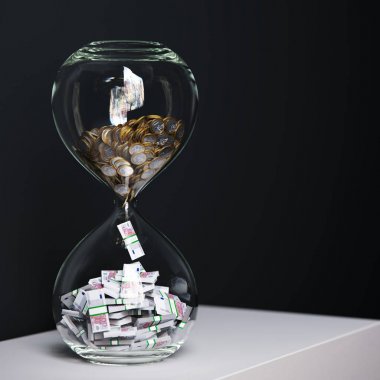 İş pazarlama finans mecaz para cam ile saatler 