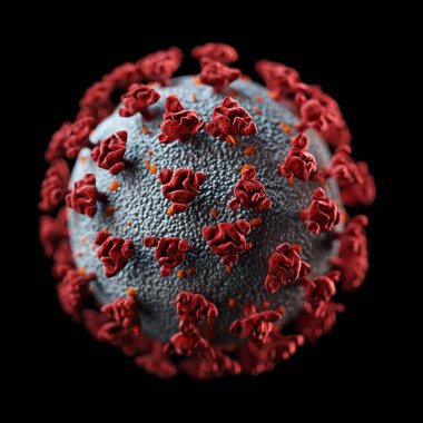 Coronavirus COVID-19 mikroskop altında arka planda