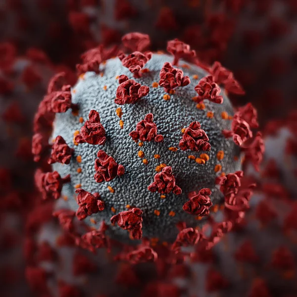 Célula Del Virus Covid Bajo Microscopio Sangre — Foto de Stock