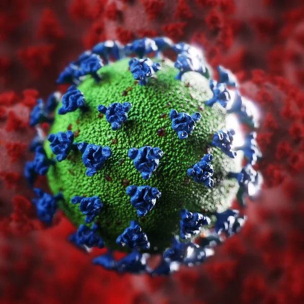 Coronavirus Covid Propuknutí Pandemické Onemocnění Koncepce Buňkami Onemocnění Krvi — Stock fotografie