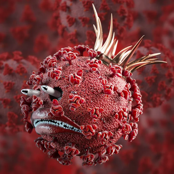 Virus Corona Covid Concepto Monstruo Dibujos Animados Coronavirus 2019 Ncov — Foto de Stock