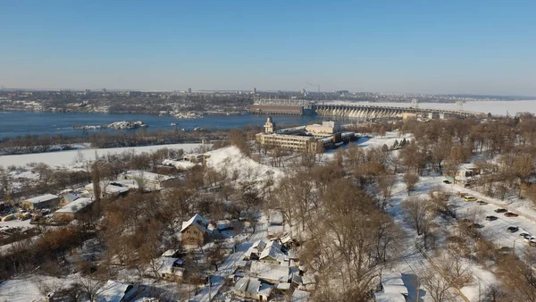 Zaporizhia Ukrayna 2017 Peyzaj Dnipro Nehri Nin Dnieper Hidroelektrik Istasyonu — Stok fotoğraf