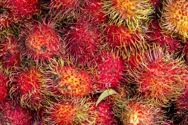 Zbliżenie Owoców Rambutan Nephelium Lappaceum — Zdjęcie stockowe