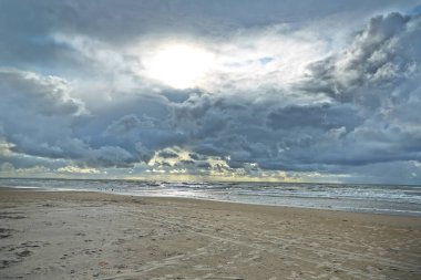 Kuzey denizi. Önünde kumsal olan..