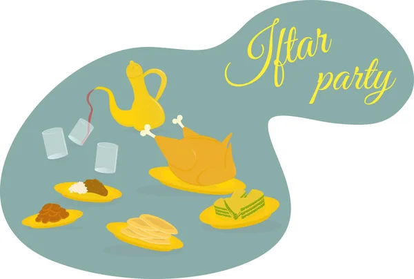 Invitataion kartı mutlu parti Iftar paylaşılmasını gıda ile ilgili