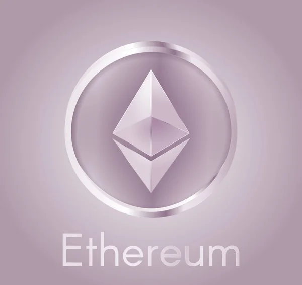 Cryptocurrency madeni para Ethereum (Eth) gerçekçi bir metal koyu mor tasarım ile. Elektronik para, iş ve Finans hakkında arka plan. Vektör Eps 10 çizim.