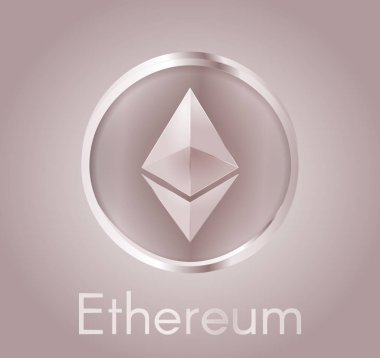 Cryptocurrency madeni para Ethereum (Eth) gerçekçi bir metal koyu mor tasarım ile. Elektronik para, iş ve Finans hakkında arka plan. Vektör Eps 10 çizim.