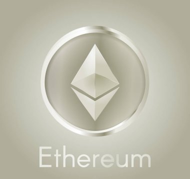 Cryptocurrency madeni para Ethereum (Eth) gerçekçi bir metal koyu altın tasarım ile. Elektronik para, iş ve Finans hakkında arka plan. Vektör Eps 10 çizim.