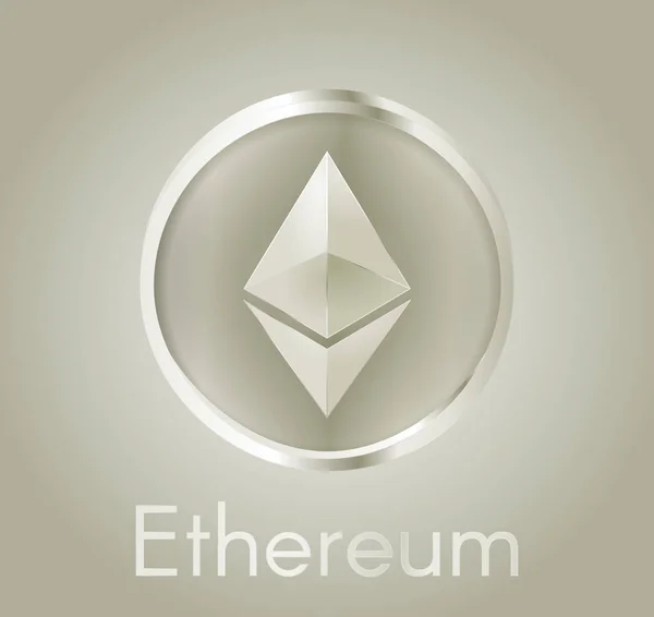 Cryptocurrency madeni para Ethereum (Eth) gerçekçi bir metal koyu altın tasarım ile. Elektronik para, iş ve Finans hakkında arka plan. Vektör Eps 10 çizim.
