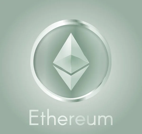 Cryptocurrency madeni para Ethereum (Eth) gerçekçi bir metal koyu yeşil tasarım ile. Elektronik para, iş ve Finans hakkında arka plan. Vektör Eps 10 çizim.
