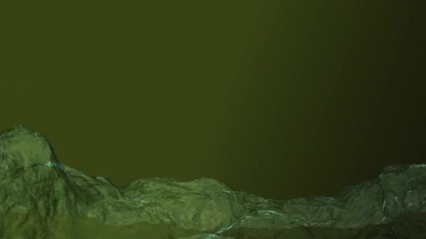 De l'eau. Animation réaliste. Un courant d'eau. Vert BG 