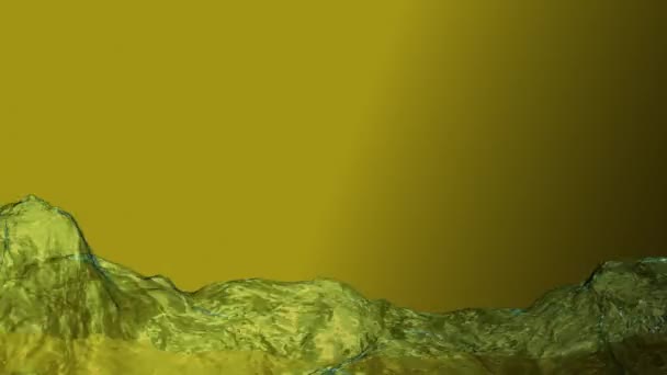 De l'eau. Animation réaliste. Un courant d'eau. Jaune BG .