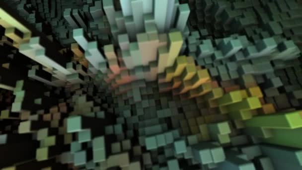 Movimiento de cubos abstractos, animación 3D — Vídeos de Stock