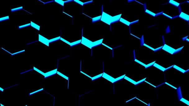 Abstract Hexagon Geometrie Achtergrond, Hexagonaal patroon Willekeurig golvend — Stockvideo