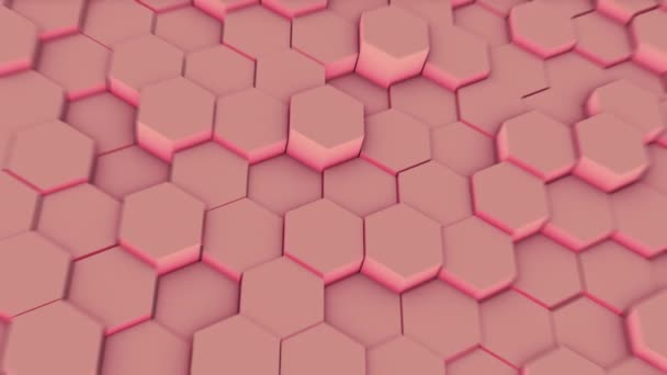 Abstrato hexágono geometria fundo, padrão hexagonal aleatoriamente acenando — Vídeo de Stock