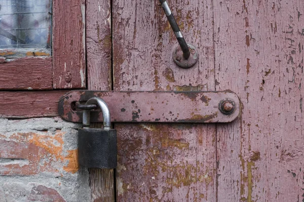 Παλιά Κλειδαριά Της Πόρτας Vintage Σπίτι Ξύλο Παρασκήνιο — Φωτογραφία Αρχείου