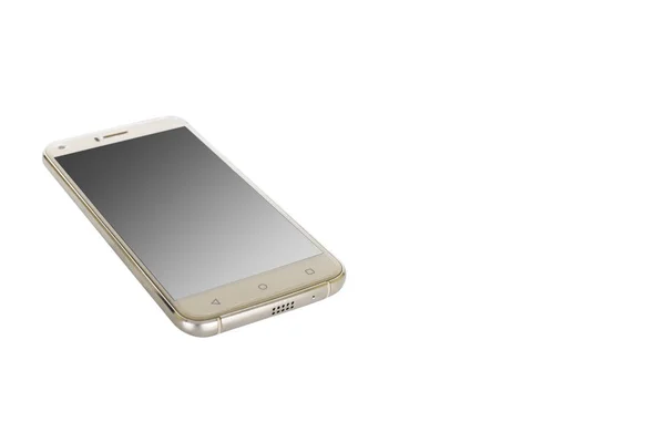 Isolated new modern gold smartphone — Stock Photo, Image