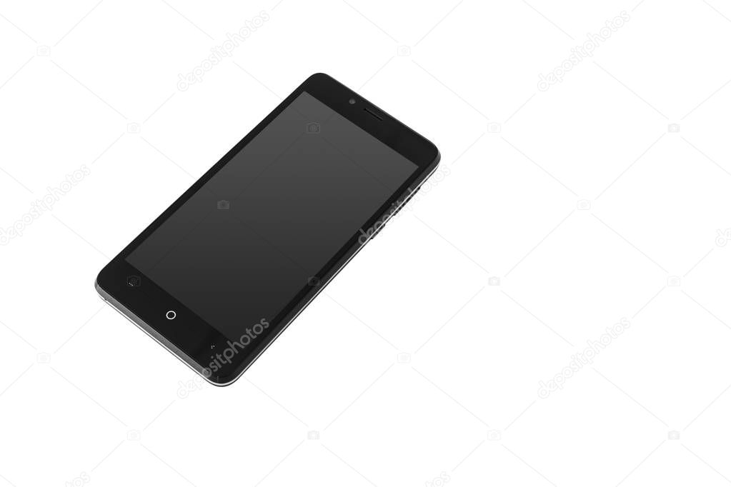 Isolated new black modern smartphone
