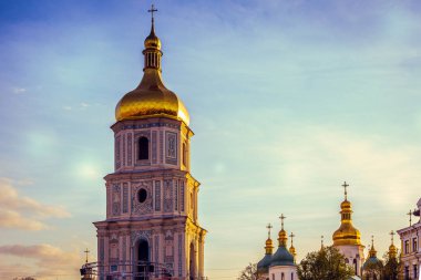 St. Sophia Square Kiev akşamları, Kiev, Ukrayna, 20-04-2018