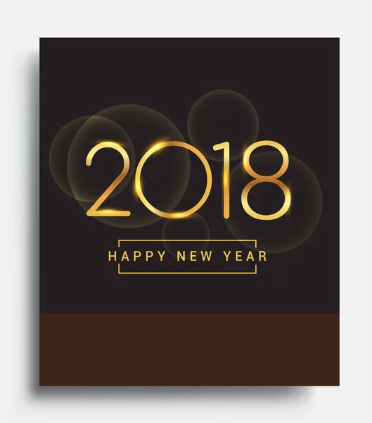 Bonne Année 2018 Carte Avec Texte Doré Sur Fond Noir — Image vectorielle